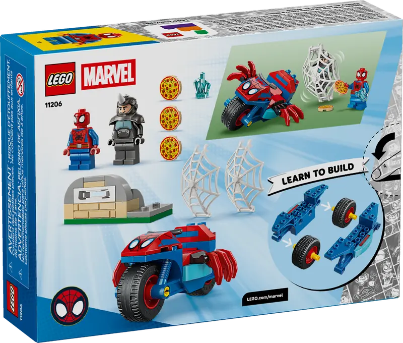 LEGO 11206 Marvel Spidey And His Amazing Friends Spidey On his Motorcycle vs Rhino