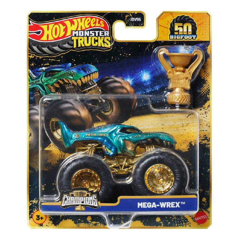 Hot Wheels Monster Trucks Big Foot Champions Trophy Mega Wrex