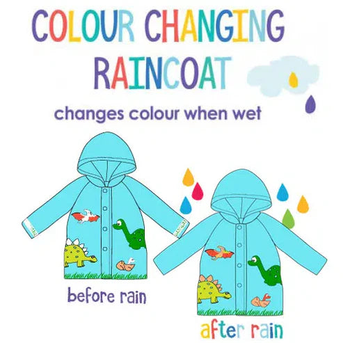 Colour Changing Raincoat: Dinosaur Size: Age 4-6