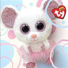 TY BEANIES BOO NINA WHITE BALLERINA MOUSE, 15CM