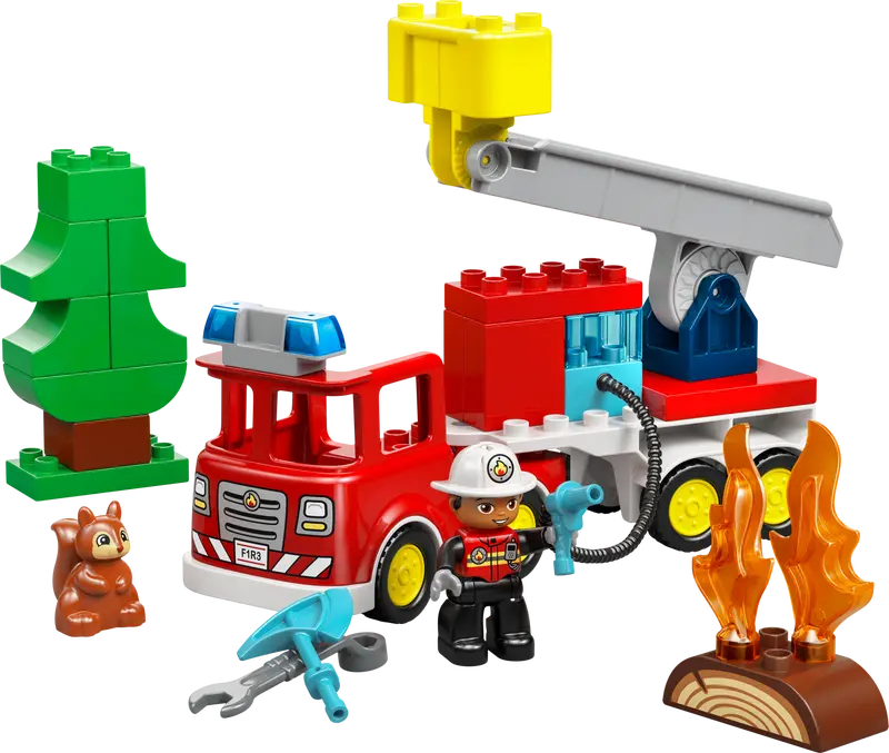 Lego 10473 DUPLO Fire Truck with Hose and Firefighter