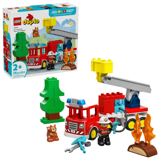 Lego 10473 DUPLO Fire Truck with Hose and Firefighter