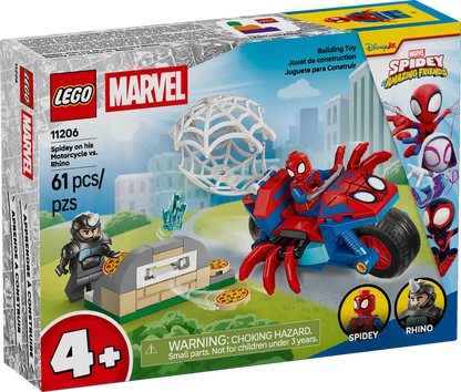 LEGO 11206 Marvel Spidey And His Amazing Friends Spidey On his Motorcycle vs Rhino