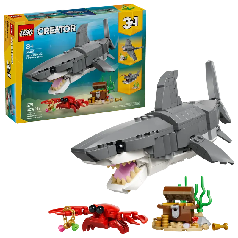 lego 31381 Creator 3-in-1 Fierce Shark with a Treasure Chest