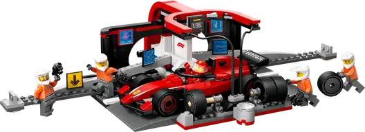 LEGO 60443 City F1 Pit Stop & Pit Crew with Ferrari Car