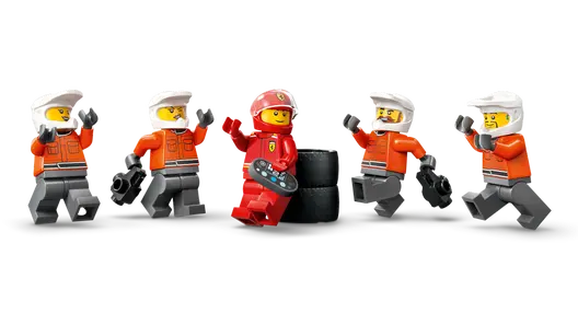 LEGO 60443 City F1 Pit Stop & Pit Crew with Ferrari Car