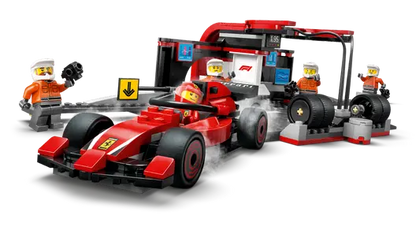 LEGO 60443 City F1 Pit Stop & Pit Crew with Ferrari Car