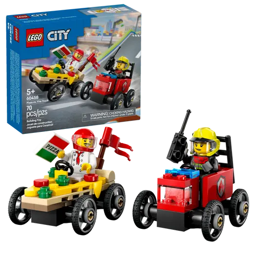 LEGO 60458 City Pizza vs. Fire Truck Race Car Pack