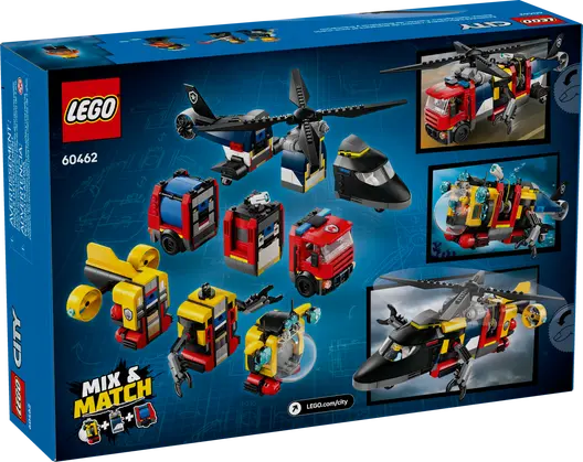 LEGO 60462 City Helicopter, Fire Truck & Submarine Remix