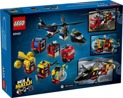 LEGO 60462 City Helicopter, Fire Truck & Submarine Remix