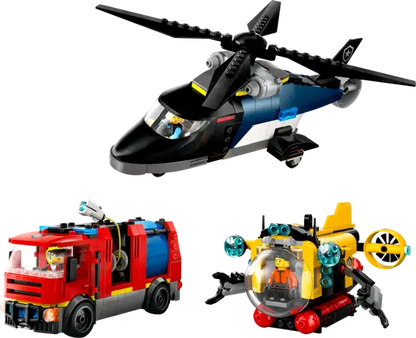 LEGO 60462 City Helicopter, Fire Truck & Submarine Remix