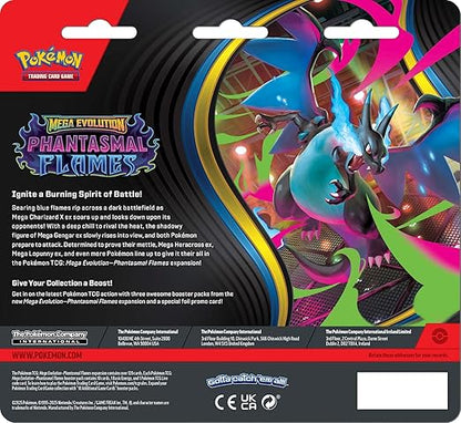 Pokemon TCG Mega Evolutions 2 Phantasmal Flames Three Booster Blister
