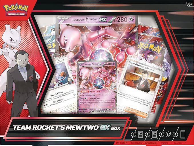 Pokemon TCG Team Rockets Mewtwo ex Box 4 Packs Promos