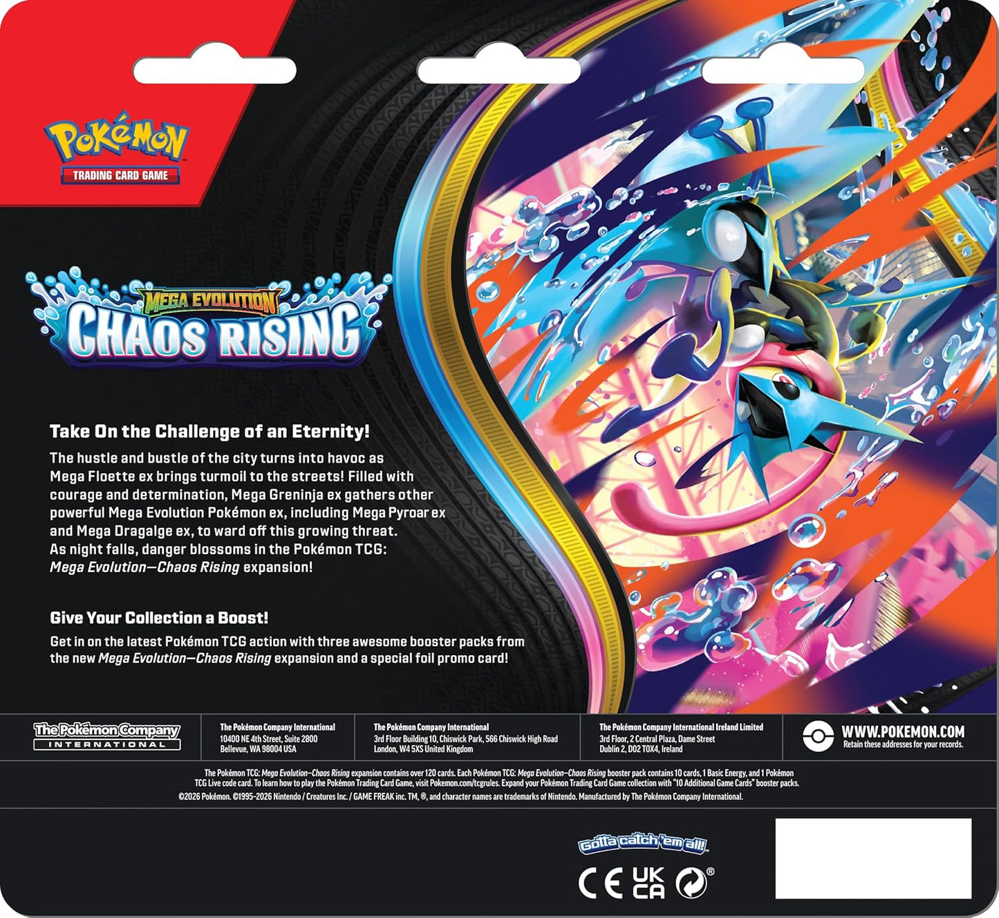 Pokémon TCG ME Chaos Rising Three Booster Packs
