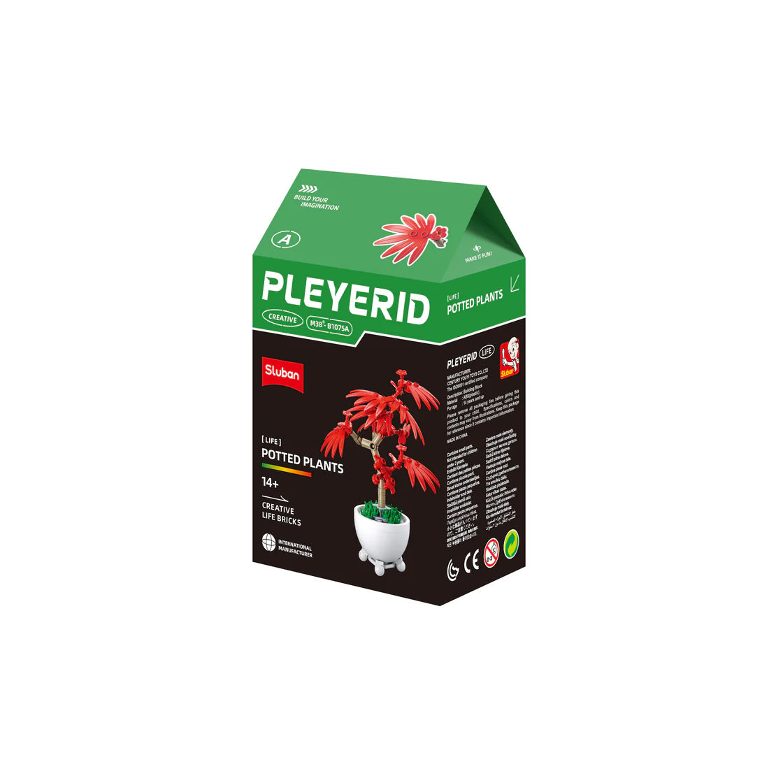 Sluban B 1075 Potted Plants Lifelike Flowers CDU 6 Assorted