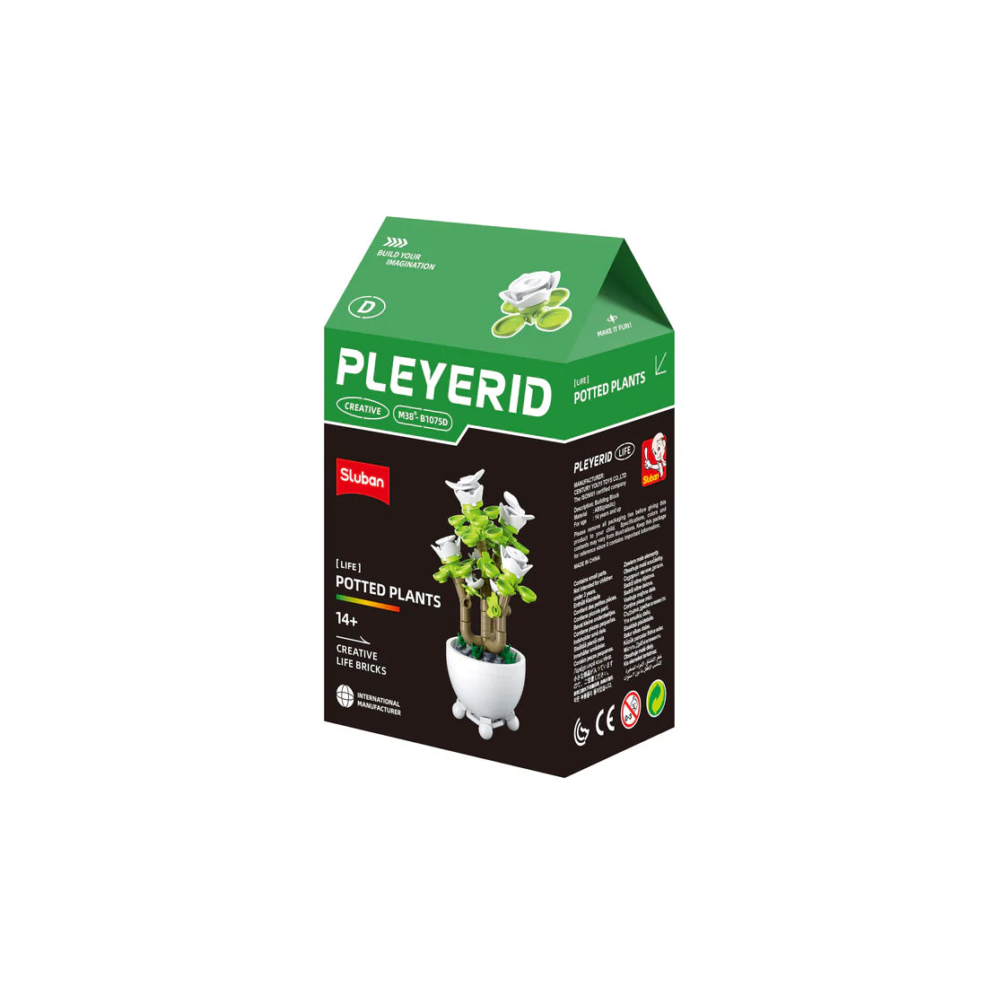 Sluban B 1075 Potted Plants Lifelike Flowers CDU 6 Assorted