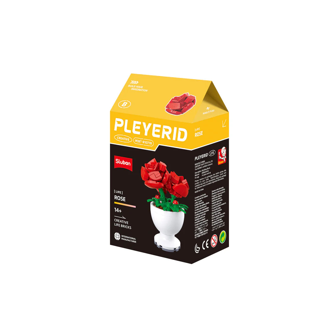 Sluban B 1077 F Potted Plants Lifelike Flowers CDU 6 Assorted