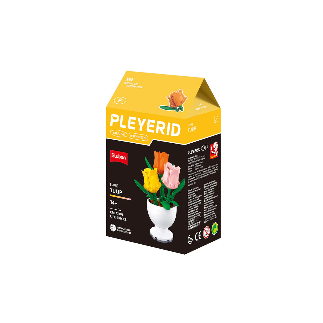 Sluban B 1077 F Potted Plants Lifelike Flowers CDU 6 Assorted