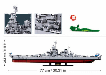 Sluban B1291 MB USS MISSOURI SCALE 1:350 1739 PCS