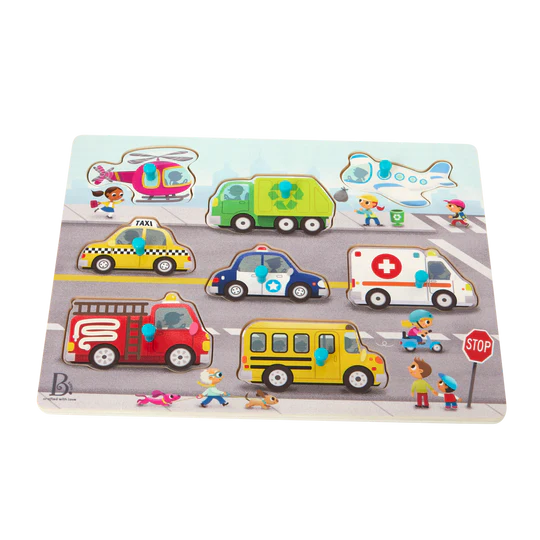 Peek & Explore - Vehicles Peg Puzzle