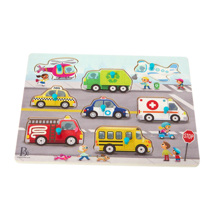 Peek & Explore - Vehicles Peg Puzzle