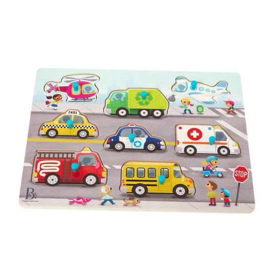 Peek & Explore - Vehicles Peg Puzzle