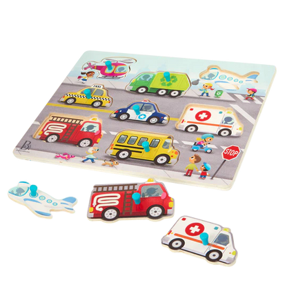 Peek & Explore - Vehicles Peg Puzzle