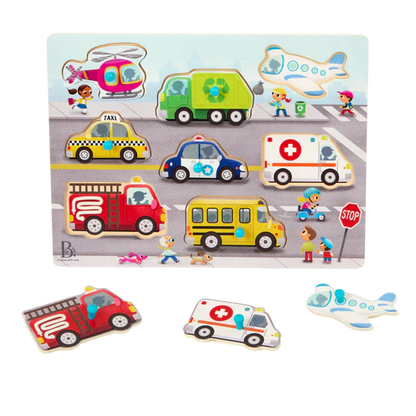 Peek & Explore - Vehicles Peg Puzzle