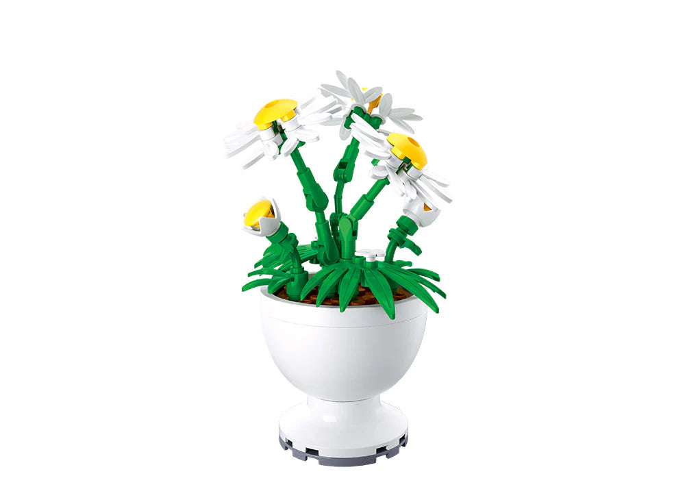 Sluban B 1077 F Potted Plants Lifelike Flowers CDU 6 Assorted