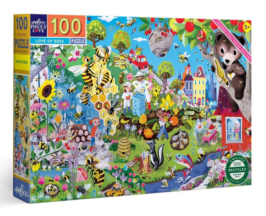 eeBoo Love of Bees 100 Piece Jigsaw Puzzle/Ages 5+ (PZBEE)