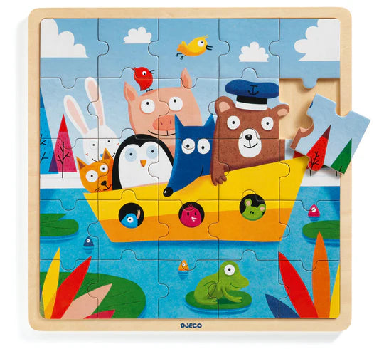 Puzzle Animal Boat Ride 25pc VENDOR DJECO