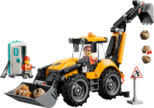 lego 60480 city yellow backhoe