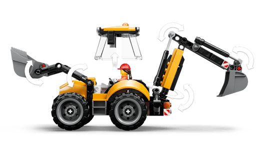 lego 60480 city yellow backhoe