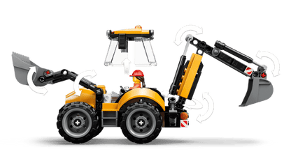 lego 60480 city yellow backhoe