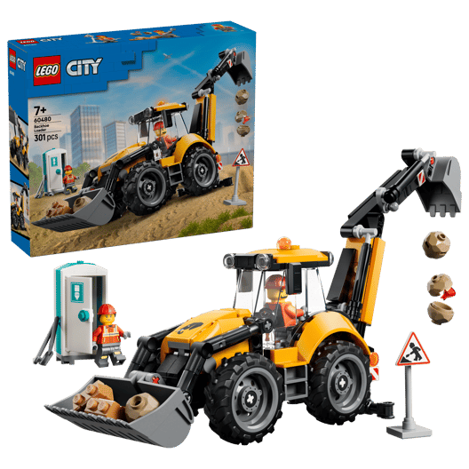 lego 60480 city yellow backhoe