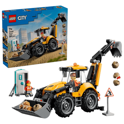 lego 60480 city yellow backhoe