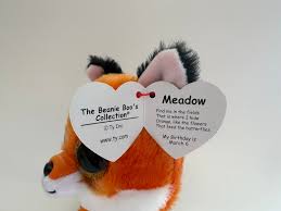 TY BEANIES BOO MEADOW ORANGE FOX, 15CM