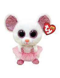 TY BEANIES BOO NINA WHITE BALLERINA MOUSE, 15CM