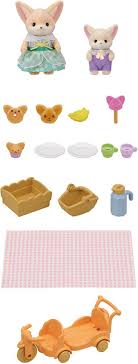 SYLVANIAN FAMILIES SUNNY PICNIC SET - FENNEC FOX SISTER & BABY 5698