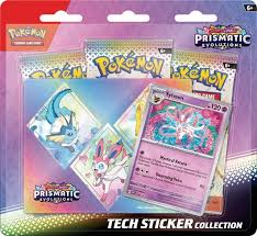 Scarlet & Violet 8.5 Prismatic Evolution Tech Sticker Collection Assortment Pokemon Trading Cards