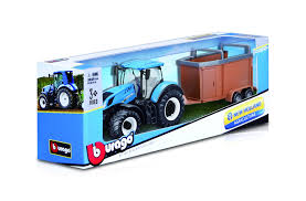 Bburago New Holland 10 Cm Long Friction Farm Tractor With Trailers Assorted Styles