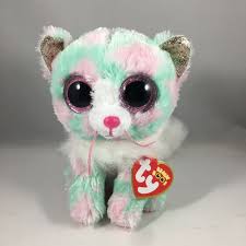 TY BEANIES BOO OPAL PASTEL CAT, 15CM