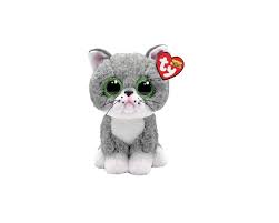 TY BEANIES BOO FERGUS GRAY CAT, 15CM