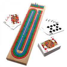Cribbage Ambassador Classic Games Playing Cards Folding Wood Board