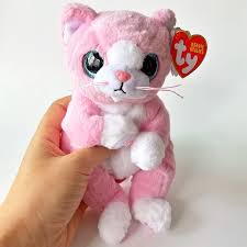 TY BEANIES BELLY LILLIBELLE PINK CAT, 20CM