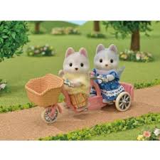 SYLVANIAN FAMILIES TANDEM CYCLING SET HUSKY SISTER & BROTHER 5637