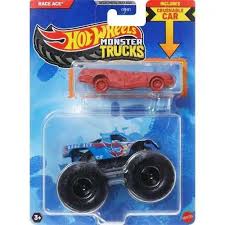Hot Wheels Monster Trucks Diecast Car [Includes Crushed Die-Cast Car] Assorted