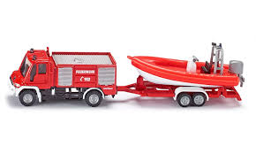 Siku 1636 Unimog Fire Engine With Boat
