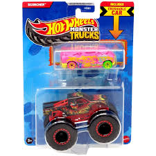Hot Wheels Monster Trucks Diecast Car [Includes Crushed Die-Cast Car] Assorted