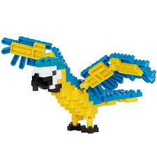 Kawada NBC-343 Nanoblock Blue-And-Yellow Macaw